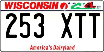 WI license plate 253XTT