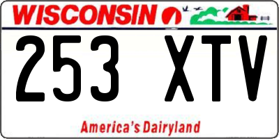 WI license plate 253XTV