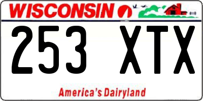 WI license plate 253XTX