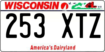 WI license plate 253XTZ