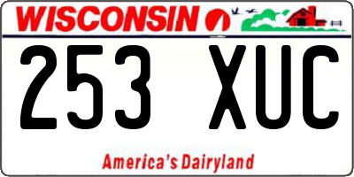 WI license plate 253XUC