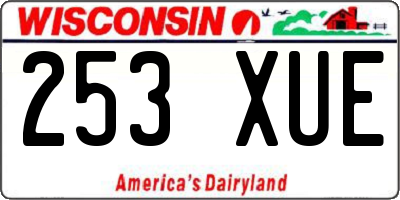 WI license plate 253XUE
