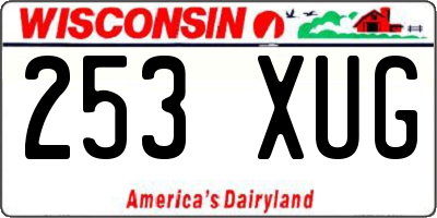 WI license plate 253XUG