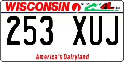 WI license plate 253XUJ