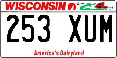WI license plate 253XUM