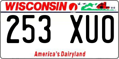 WI license plate 253XUO