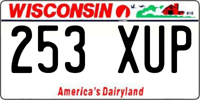 WI license plate 253XUP