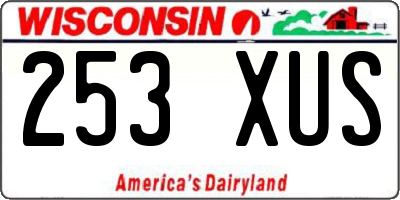 WI license plate 253XUS