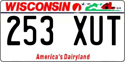 WI license plate 253XUT