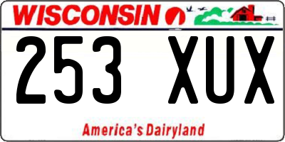 WI license plate 253XUX