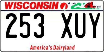 WI license plate 253XUY