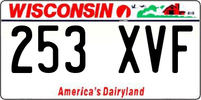 WI license plate 253XVF