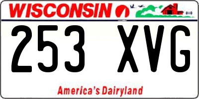 WI license plate 253XVG