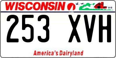 WI license plate 253XVH
