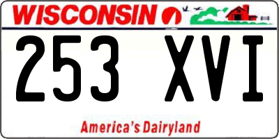 WI license plate 253XVI