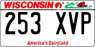 WI license plate 253XVP