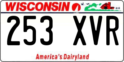 WI license plate 253XVR