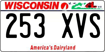 WI license plate 253XVS