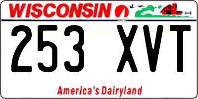 WI license plate 253XVT