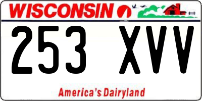 WI license plate 253XVV
