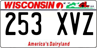 WI license plate 253XVZ