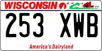 WI license plate 253XWB