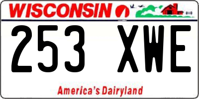 WI license plate 253XWE