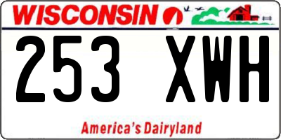 WI license plate 253XWH