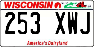 WI license plate 253XWJ