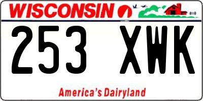 WI license plate 253XWK