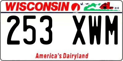 WI license plate 253XWM