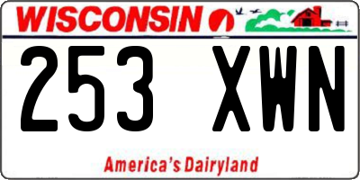 WI license plate 253XWN