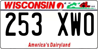 WI license plate 253XWO