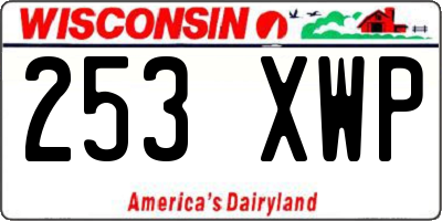 WI license plate 253XWP