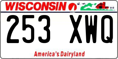 WI license plate 253XWQ