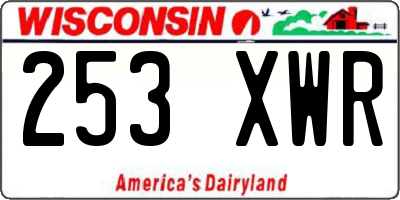 WI license plate 253XWR
