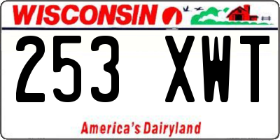WI license plate 253XWT