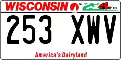WI license plate 253XWV
