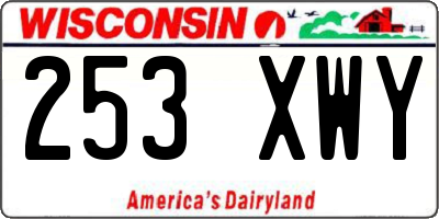 WI license plate 253XWY