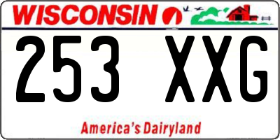 WI license plate 253XXG