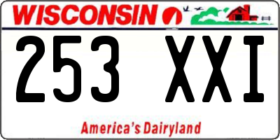 WI license plate 253XXI