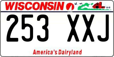 WI license plate 253XXJ