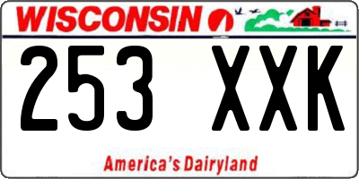 WI license plate 253XXK