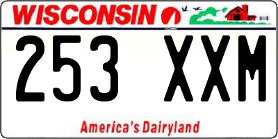 WI license plate 253XXM