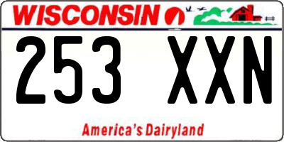 WI license plate 253XXN