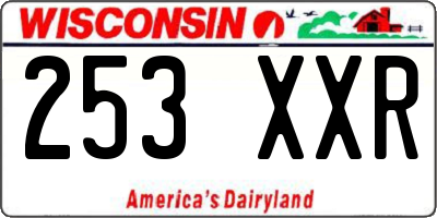 WI license plate 253XXR