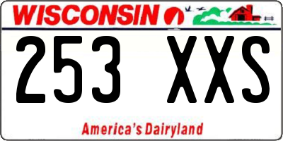 WI license plate 253XXS