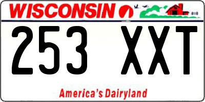 WI license plate 253XXT