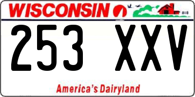 WI license plate 253XXV
