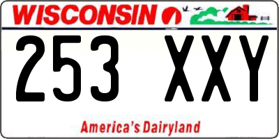 WI license plate 253XXY